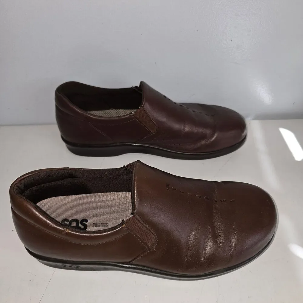 SAS Tripad Comfort Viva Brown Leather Slip-On Loafer Shoes Women's 10  1/2 W
